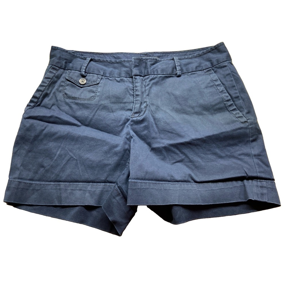 Banana Republic Womens Martin Fit Shorts Navy Blue Stretch Chino Size 6